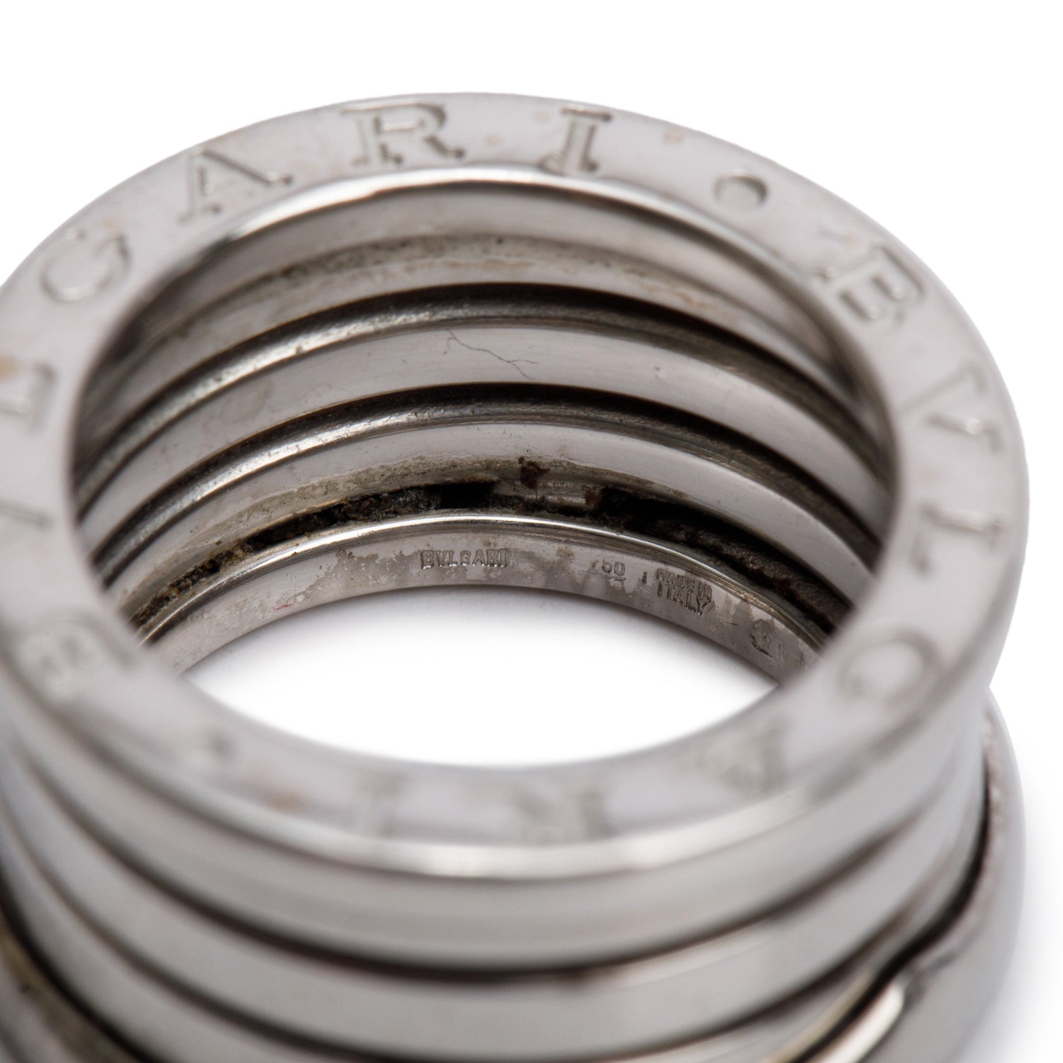 BVLGARI 18k White Gold B.Zero1 Four-Band Ring, Size 47 4