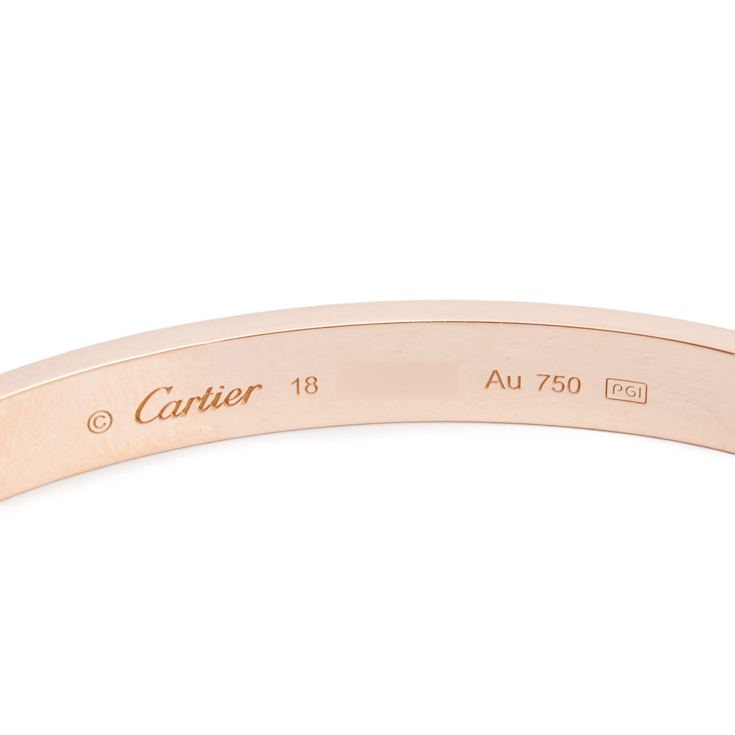 Cartier 18k Rose Gold Love Bracelet, Classic Model, Size 18