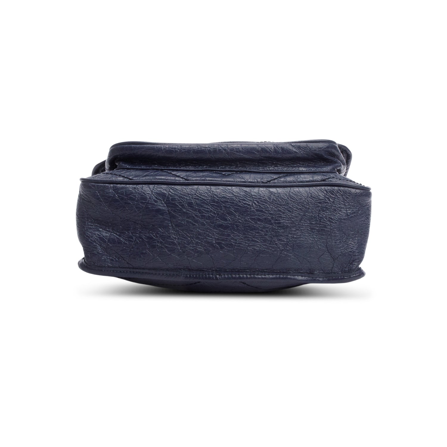 Saint Laurent Blue Crinkled Calfskin Leather Medium Niki Shoulder Bag