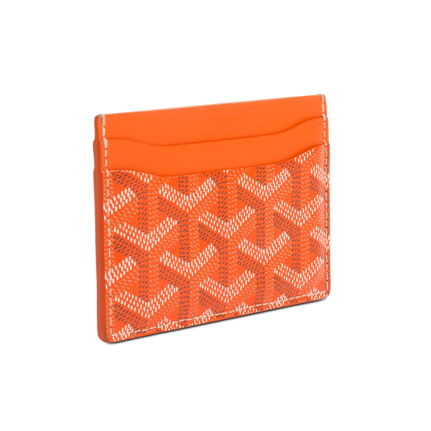 Goyard 2025 Orange Leather & Coated Canvas Saint Sulpice Card Holder w/ Box