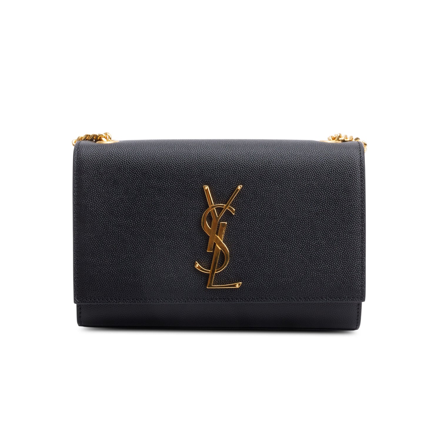 Saint Laurent 2022 Black Grain De Poudre Leather Small Monogram Kate Bag w/ Box