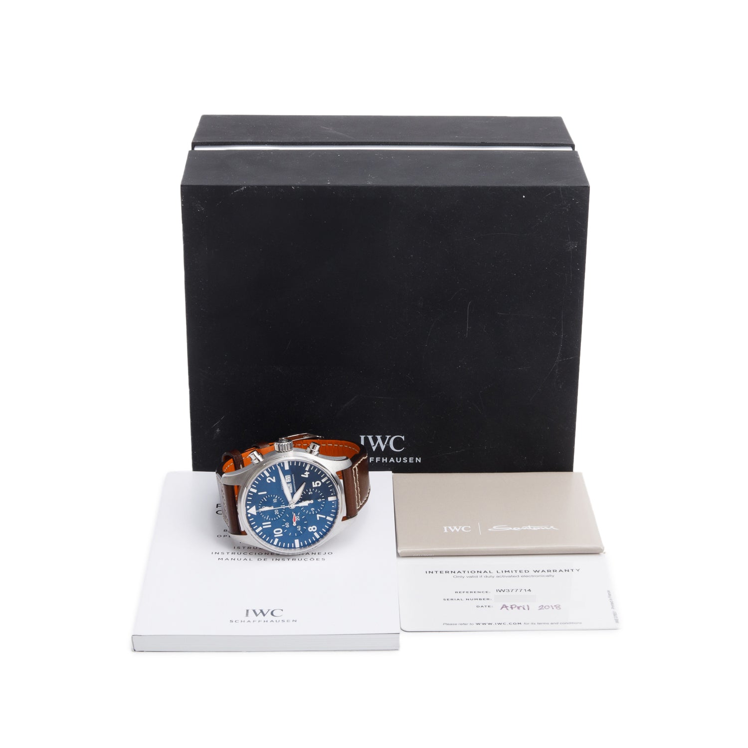 IWC Stainless Steel Pilot's Edition "Le Petit Prince" 43 MM Automatic Chronograph Watch Blue Dial IW377714 w/ Box & Papers