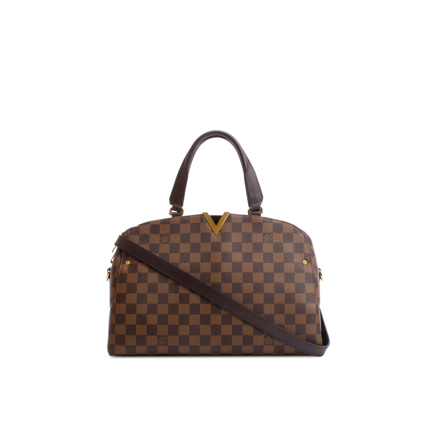 Louis Vuitton Damier Ebene Kensington Bowling Bag w/ Strap, Box & Receipt