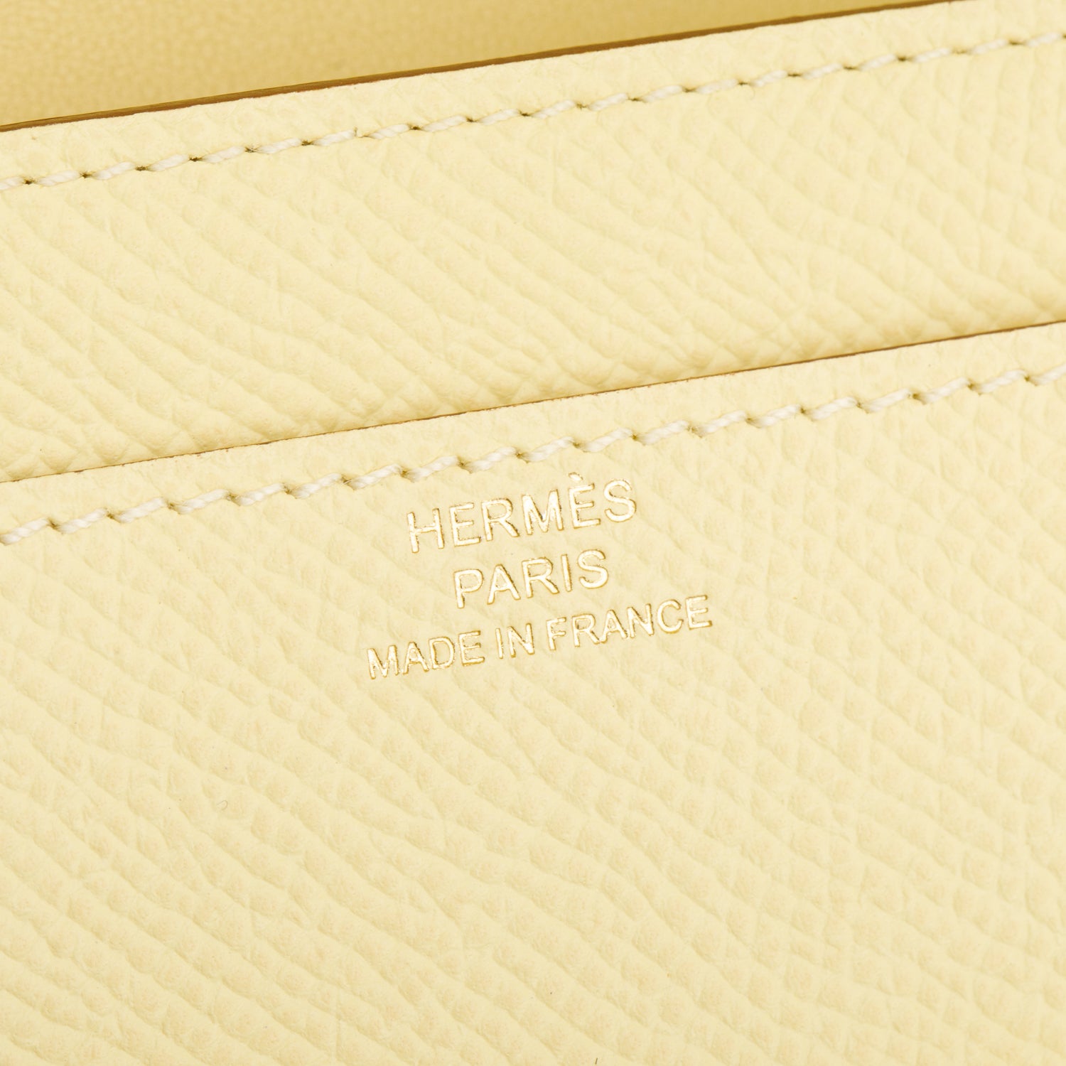 Hermes 2021 Jaune Poussin Epsom Leather Constance to Go w/ Strap, Box & Receipt