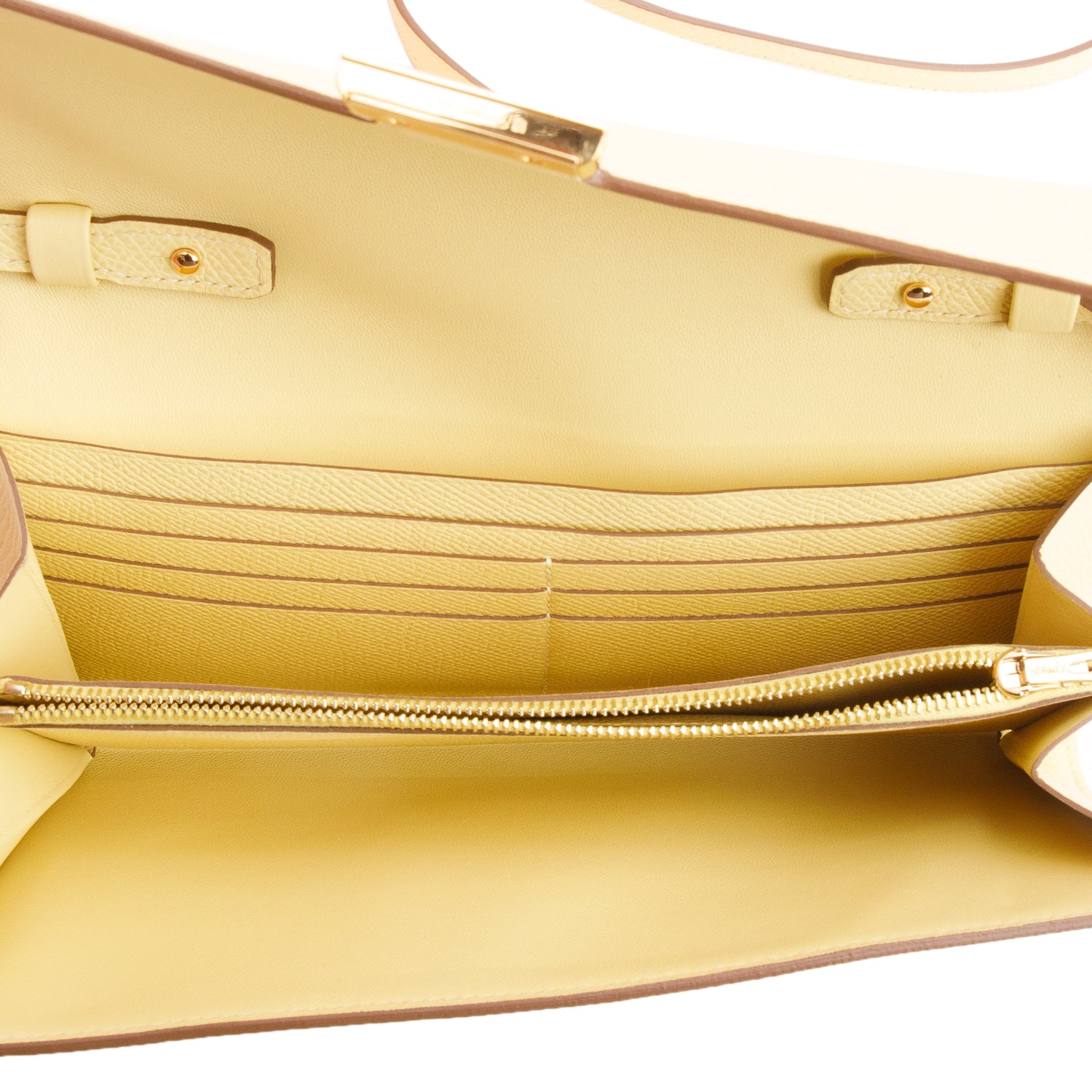 Hermes 2021 Jaune Poussin Epsom Leather Constance to Go w/ Strap, Box & Receipt