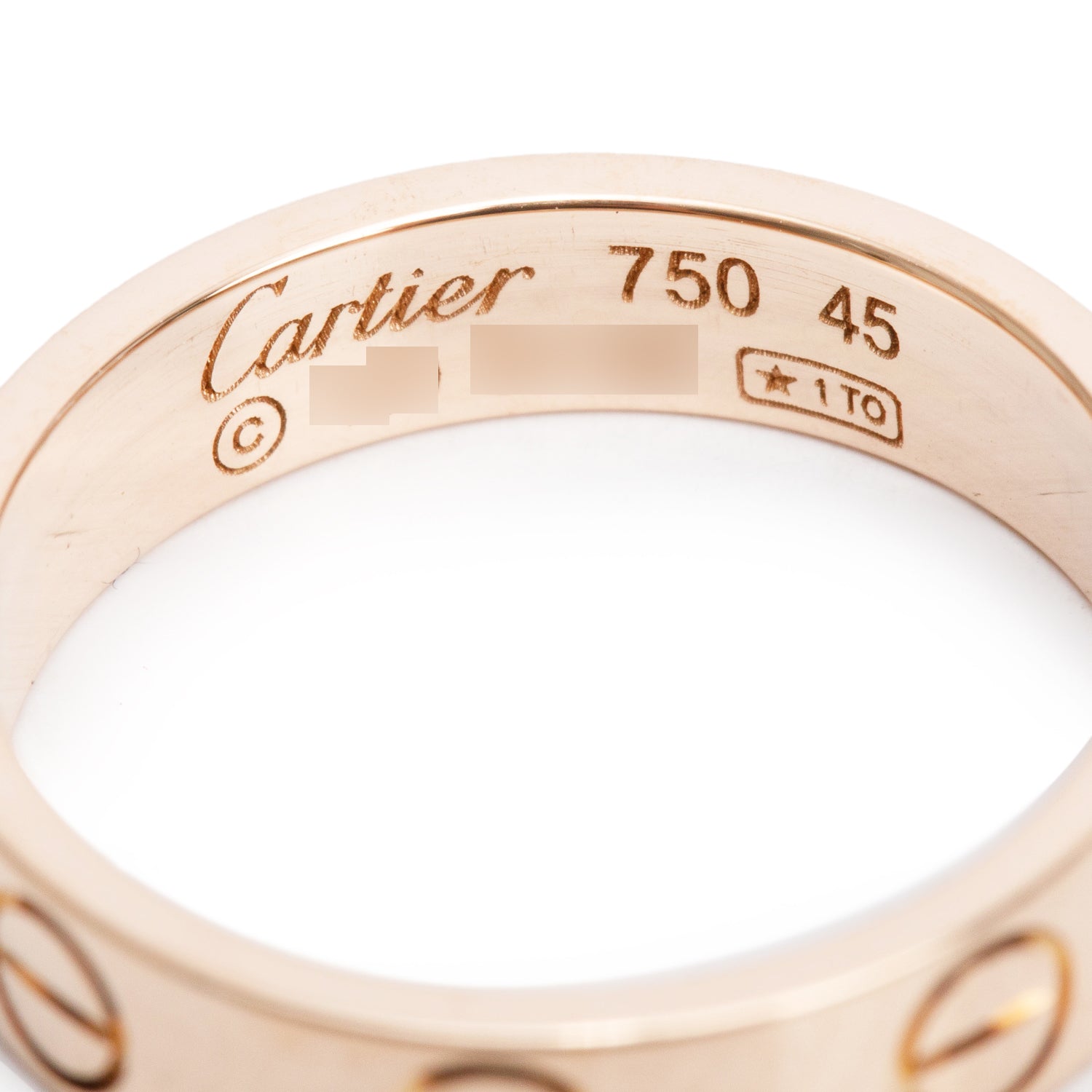 Cartier 18k Rose Gold 3.6 mm Love Wedding Band Ring, Size 45 3.25