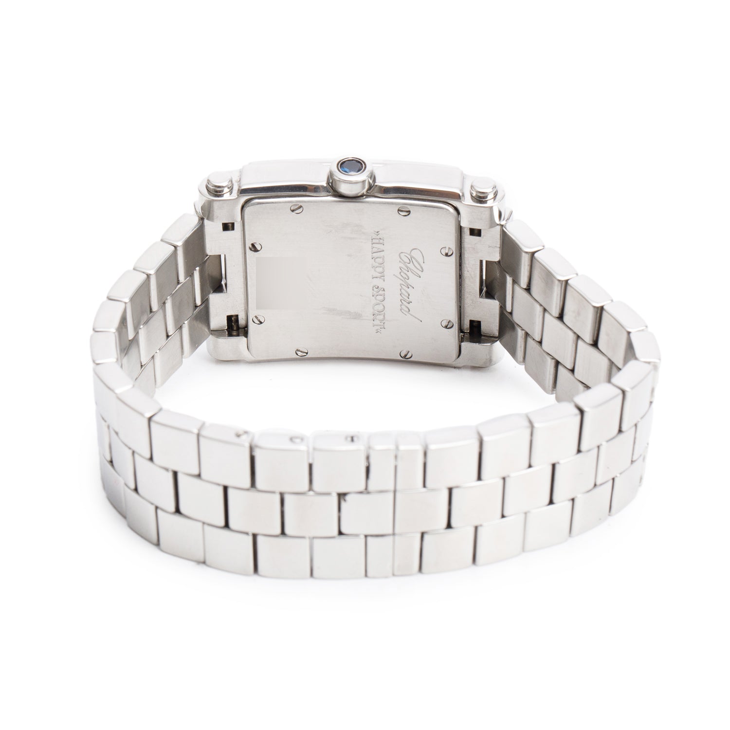 Chopard Stainless Steel Diamond Mother of Pearl Dial Happy Sport Square Quartz Watch 8495