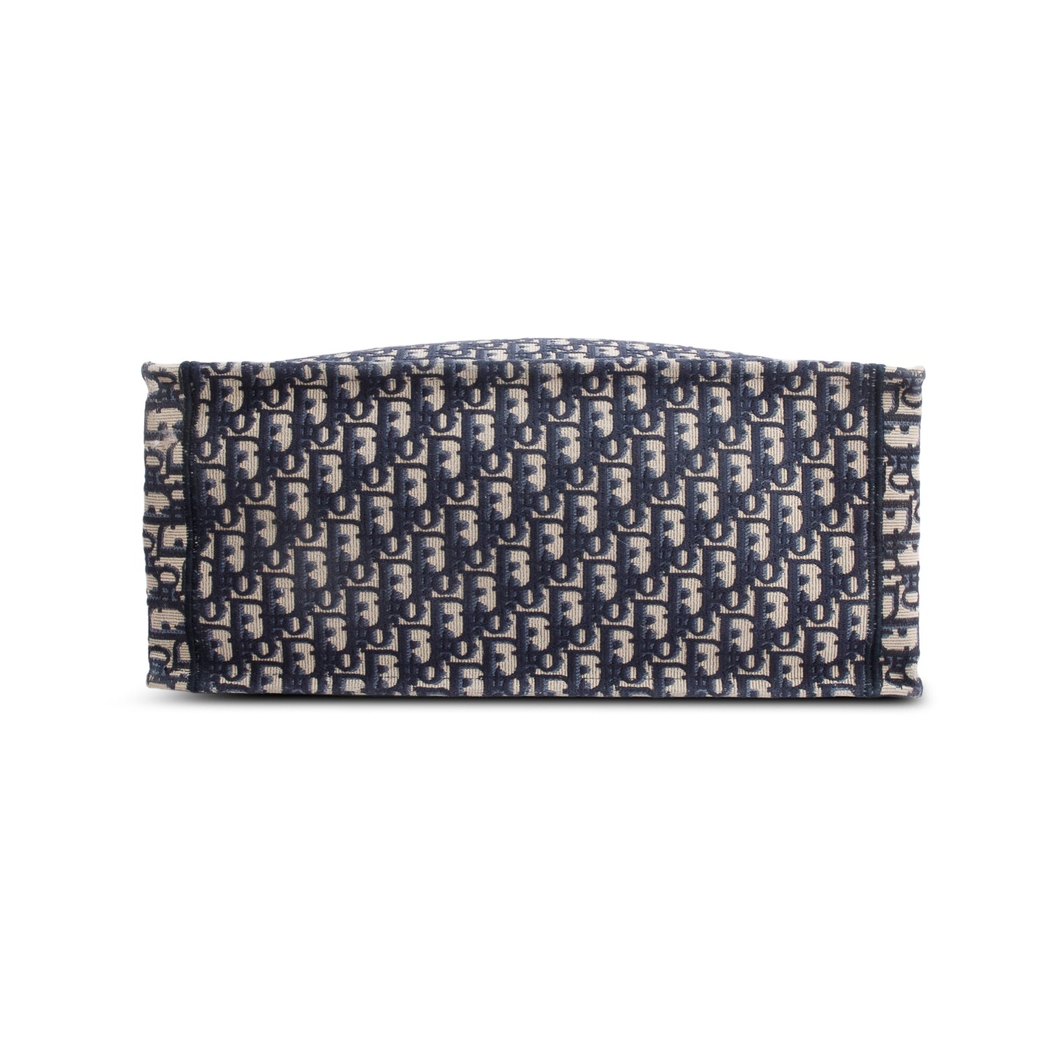 Christian Dior Ecru and Blue Dior Oblique Embroidery Large Book Tote