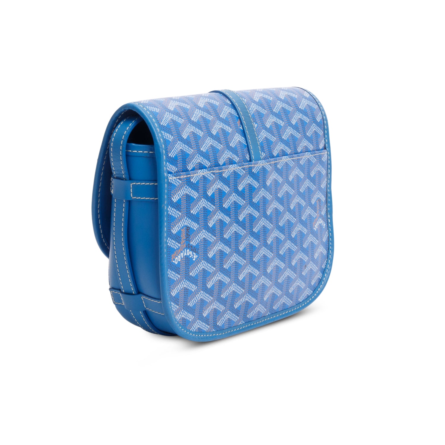 Goyard 2020 Blue Leather & Monogram Canvas Belvedere II PM Crossbody Bag