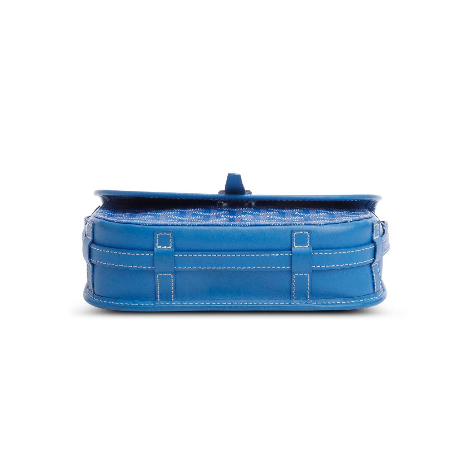 Goyard 2020 Blue Leather & Monogram Canvas Belvedere II PM Crossbody Bag