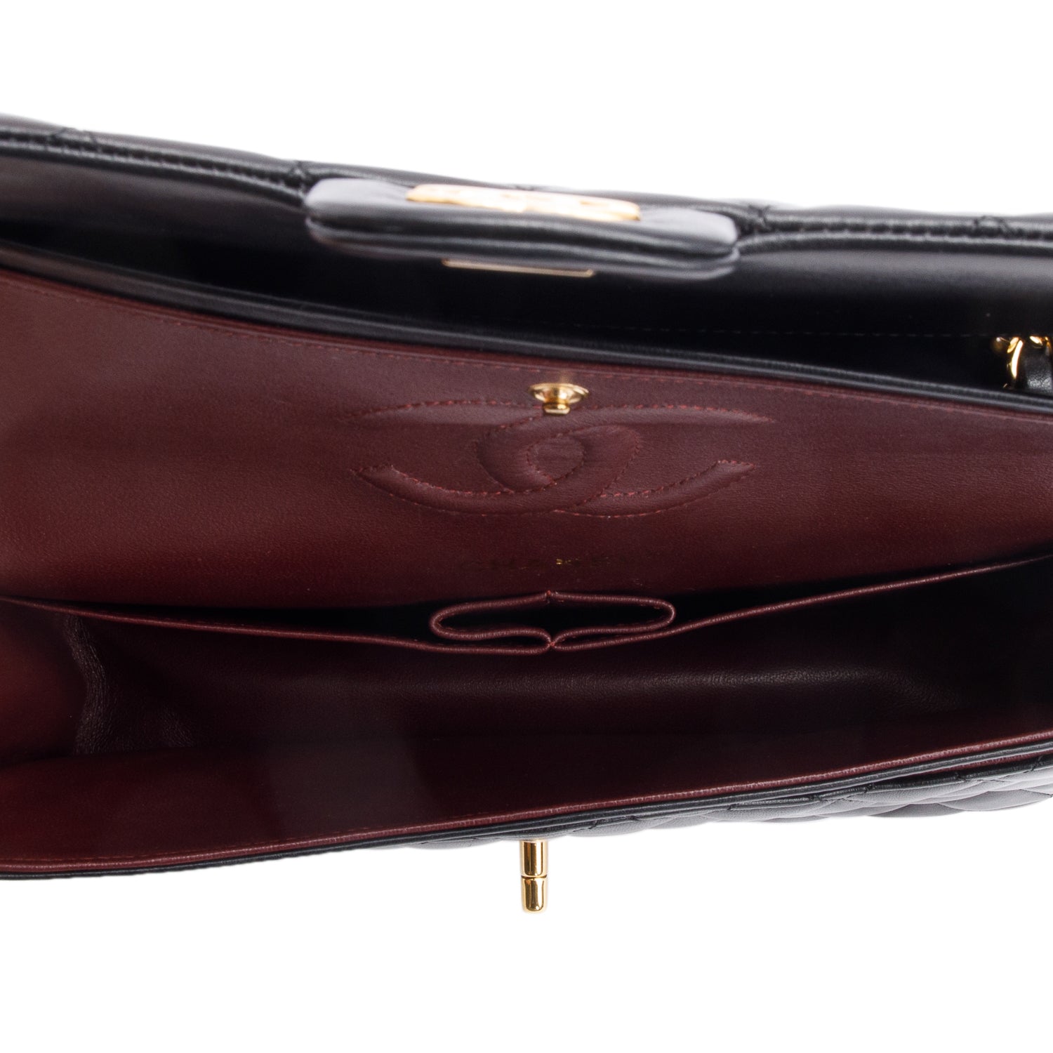 Chanel Black Quilted Lambskin Leather Classic Medium Double Flap Bag w/ Box & Authenticity Card