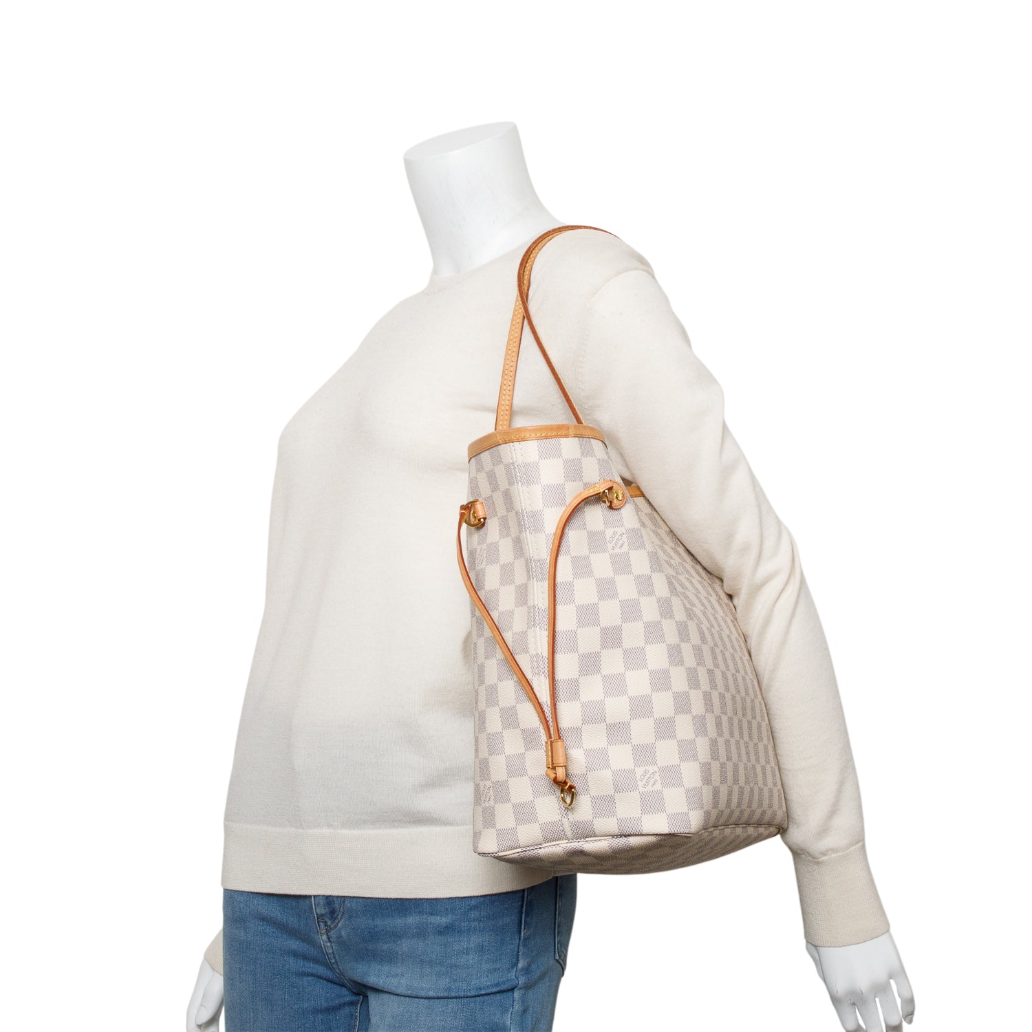 Louis Vuitton 2021 Damier Azur Neverfull MM w/ Pouch, Box & Receipt