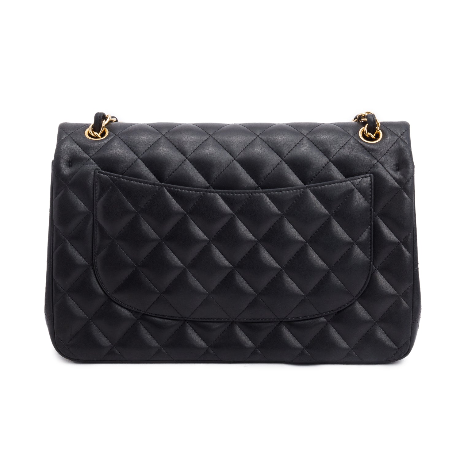 Chanel Black Quilted Lambskin Leather Classic Jumbo Double Flap Bag w/ Box, Receipt & Authenticity Card