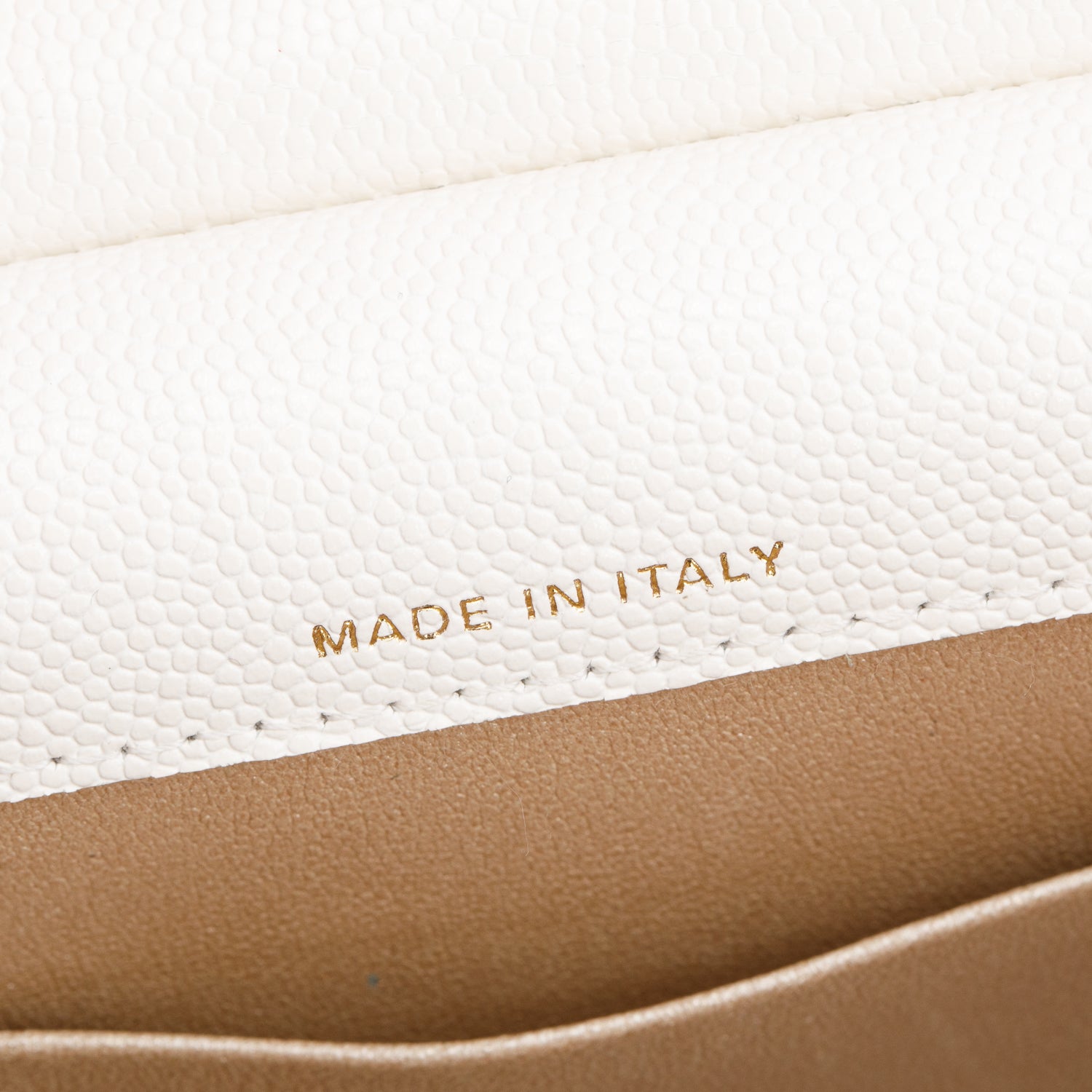 Chanel White Quilted Caviar Leather CC Frame Flap Clutch with Chain