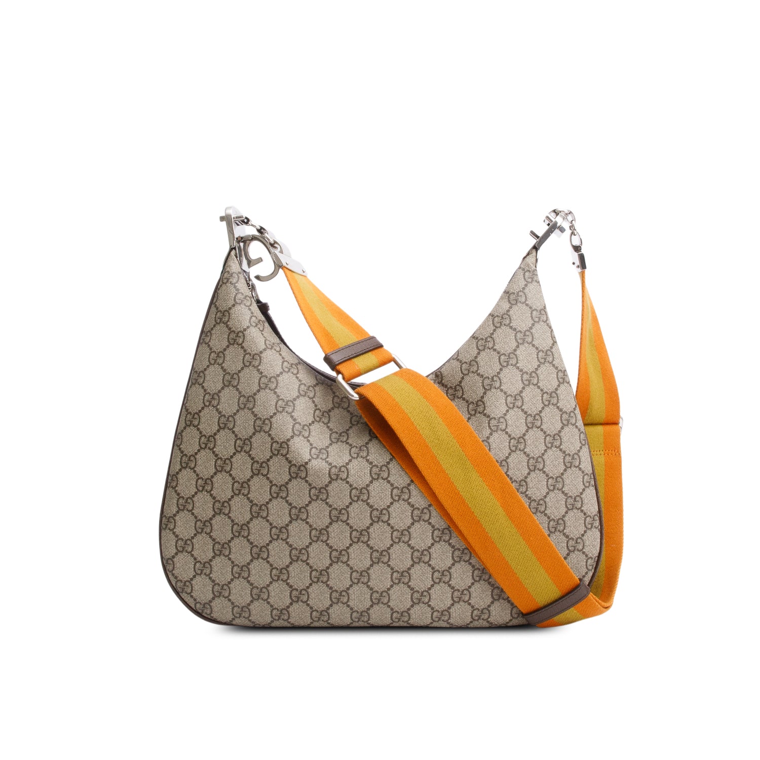 Gucci Beige/Navy GG Supreme Web Attache Medium Hobo Bag w/ Box