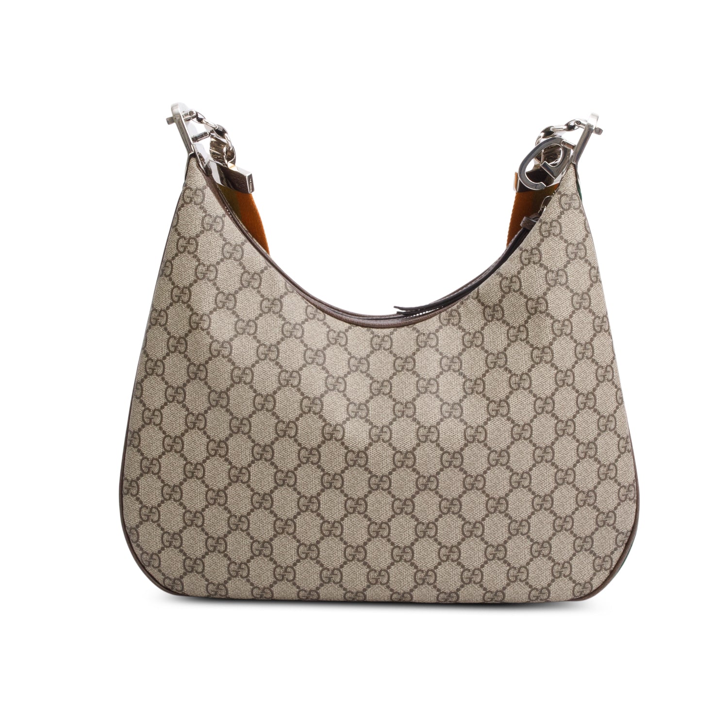 Gucci Beige/Navy GG Supreme Web Attache Medium Hobo Bag w/ Box