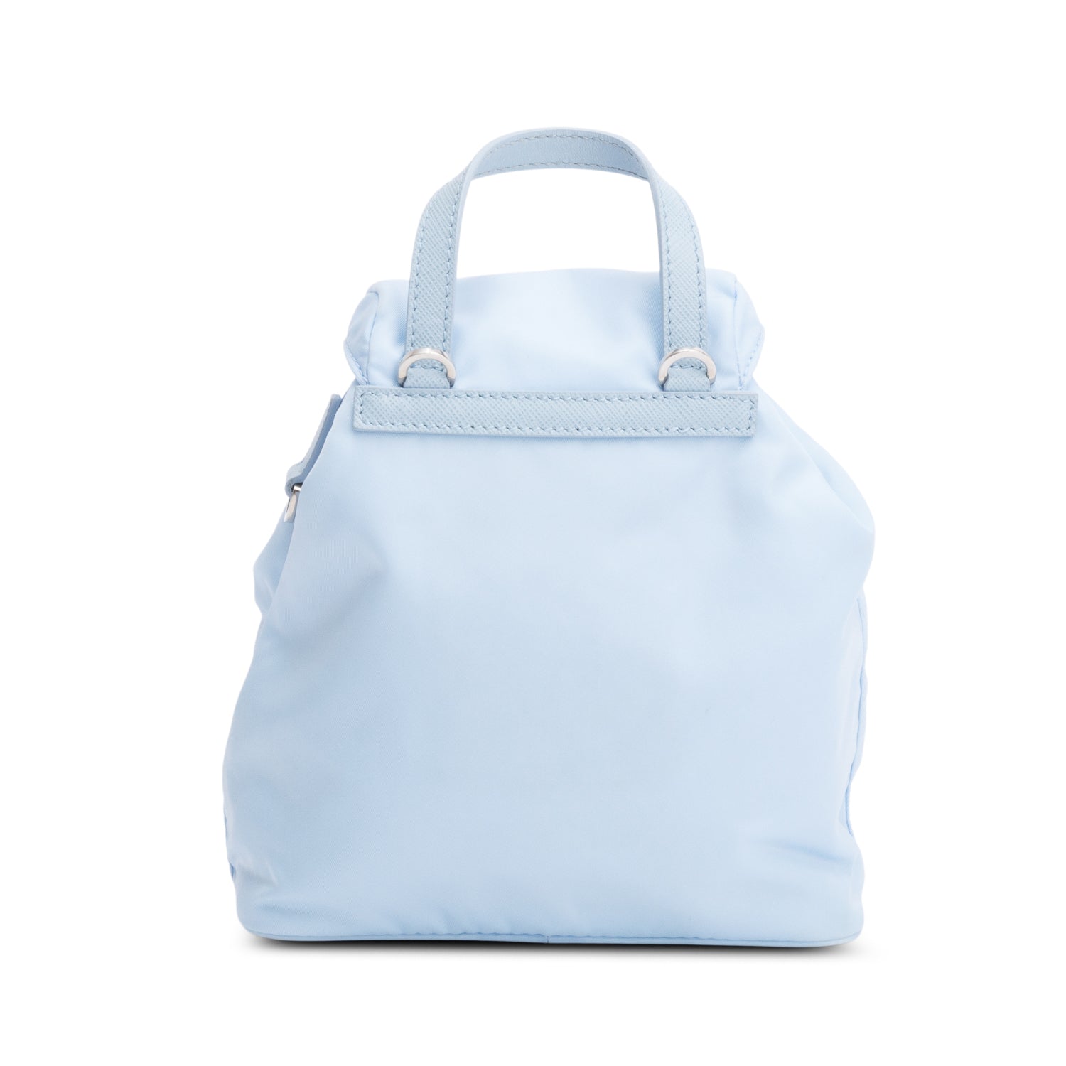 Prada 2022 Blue Tessuto Nylon & Saffiano Leather Mini Double Pocket Chain Shoulder Bag w/ Authenticity Card