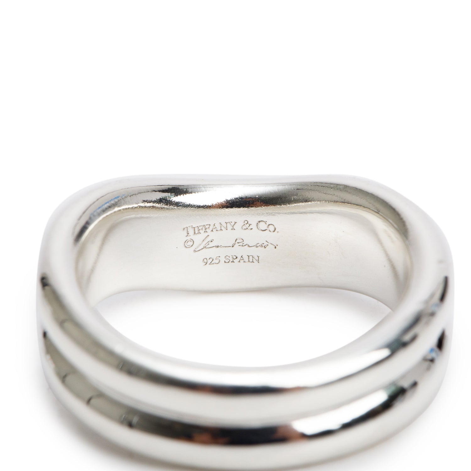 Tiffany & Co. Elsa Peretti Sterling Silver Doppio Ring, Size 7