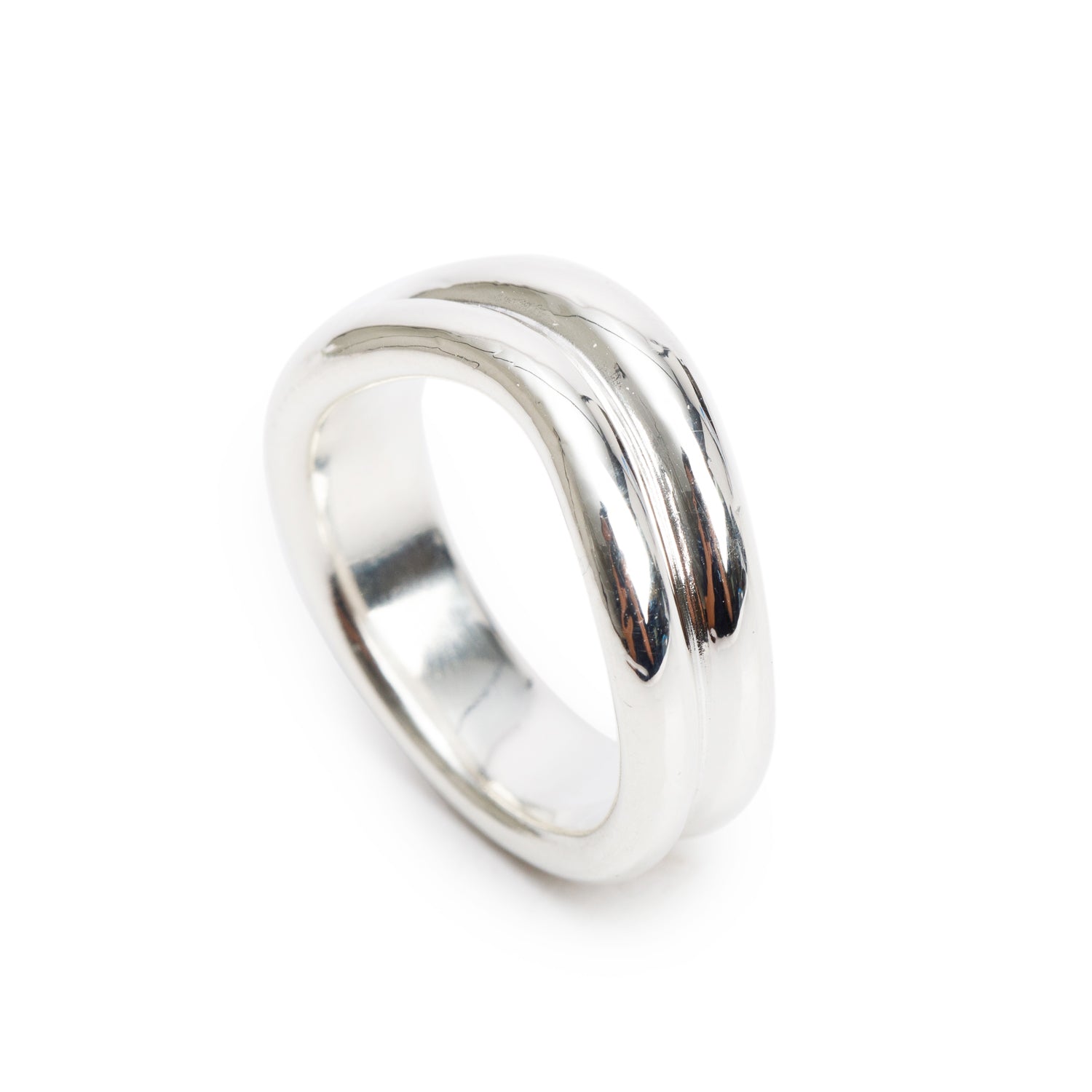 Tiffany & Co. Elsa Peretti Sterling Silver Doppio Ring, Size 7