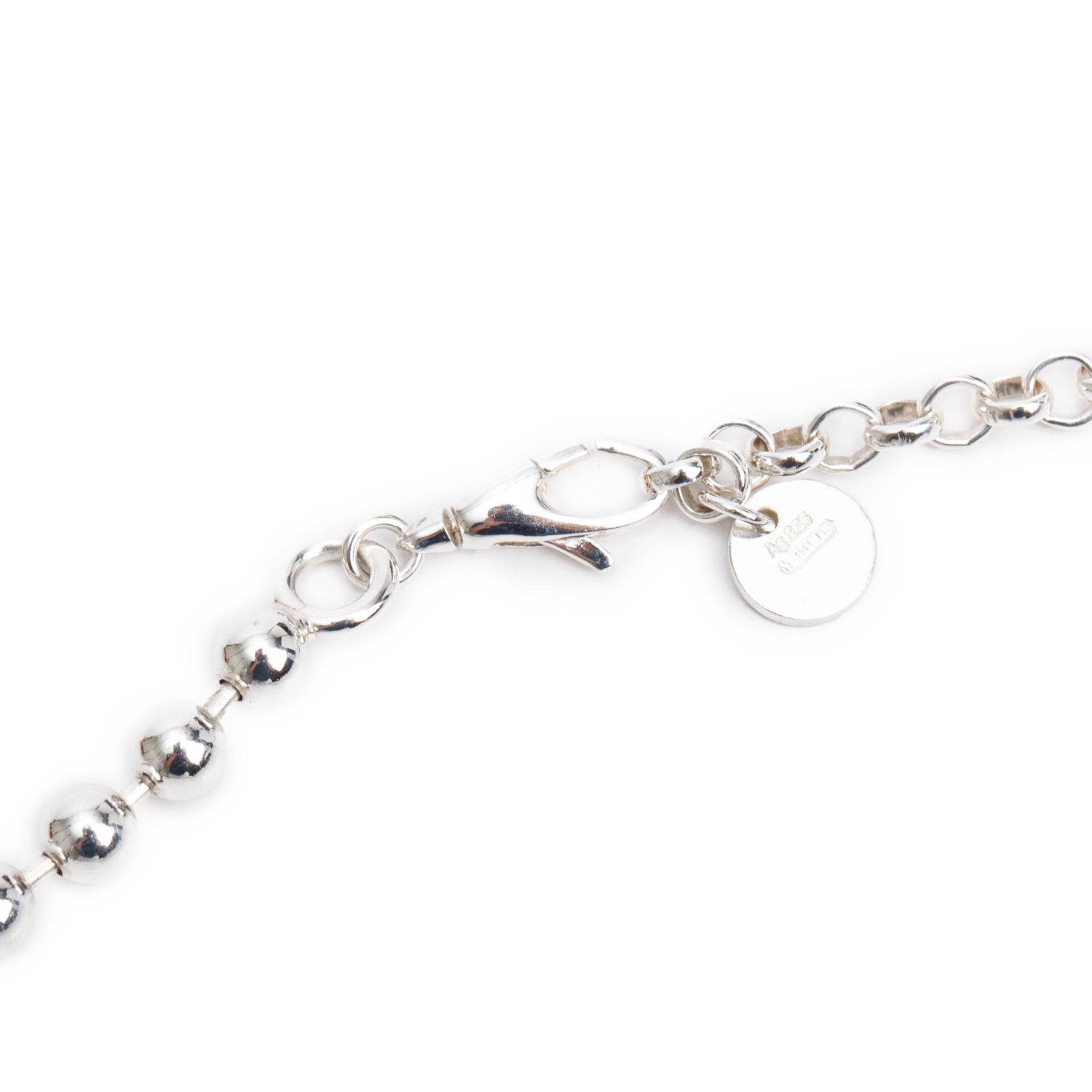 Gucci Sterling Silver Interlocking G Pendant Bead Necklace w/ Box