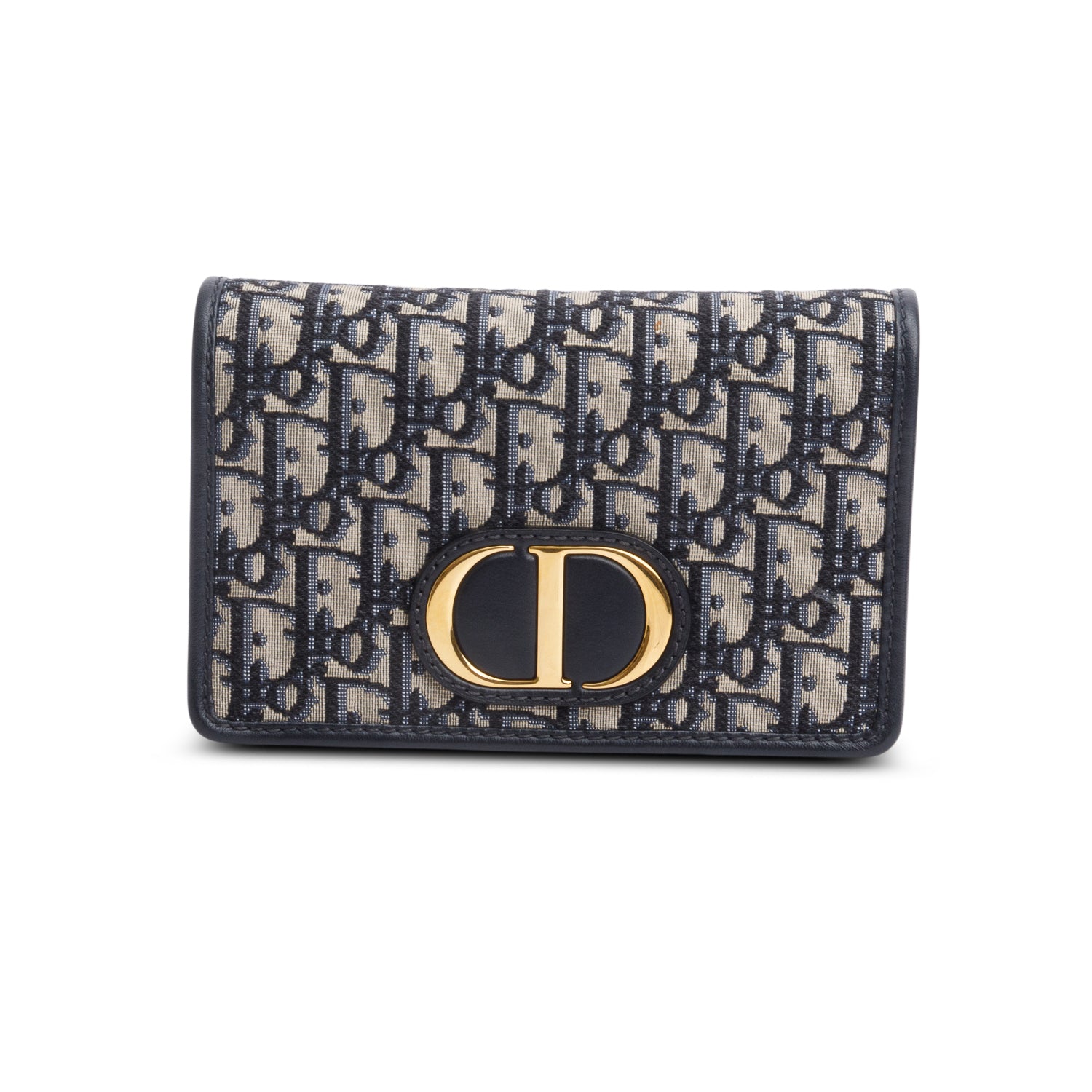 Christian Dior 2021 Navy Oblique 30 Montaigne 2-In-1 Pouch Bag w/ Straps, Box & Receipt