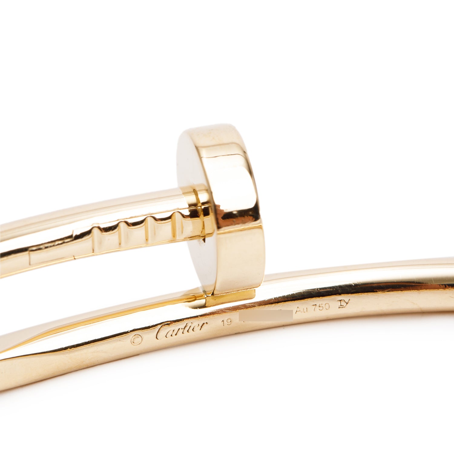 Cartier 18k Yellow Gold Juste Un Clou Bracelet, Size 19 w/ Box