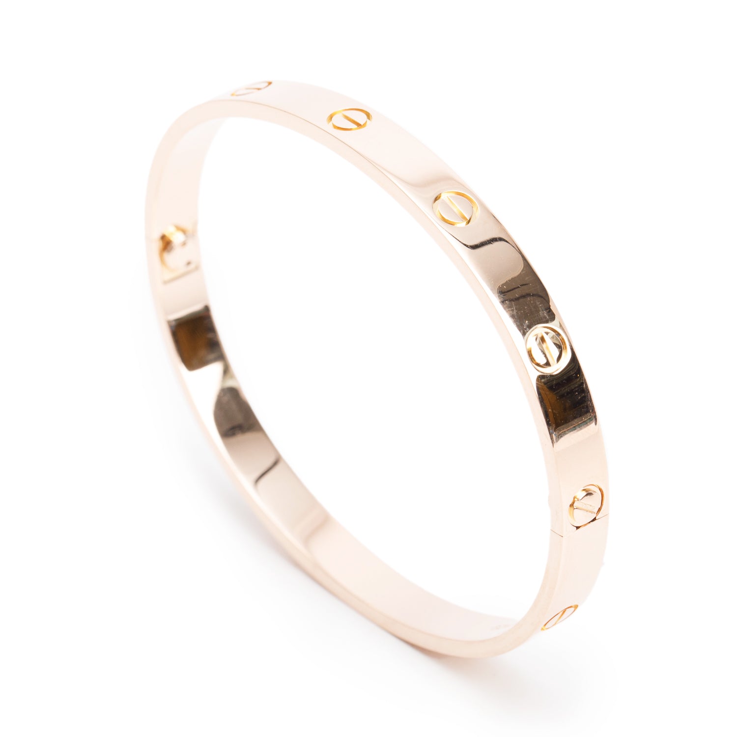 Cartier 18k Rose Gold Love Bracelet, Classic Model, Size 19 w/ Box & Certificate
