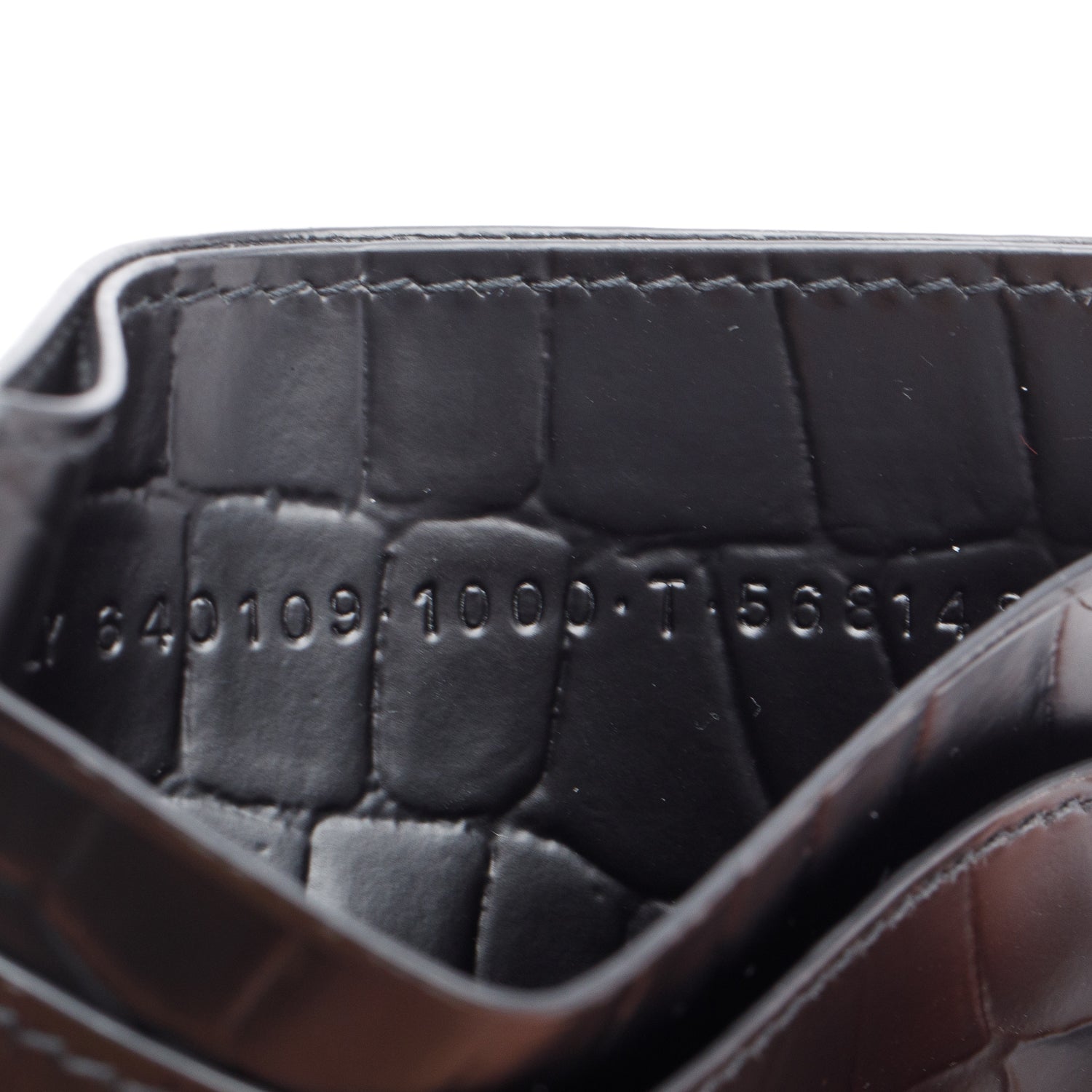 Balenciaga Black Croc Embossed Card Holder w/ Box