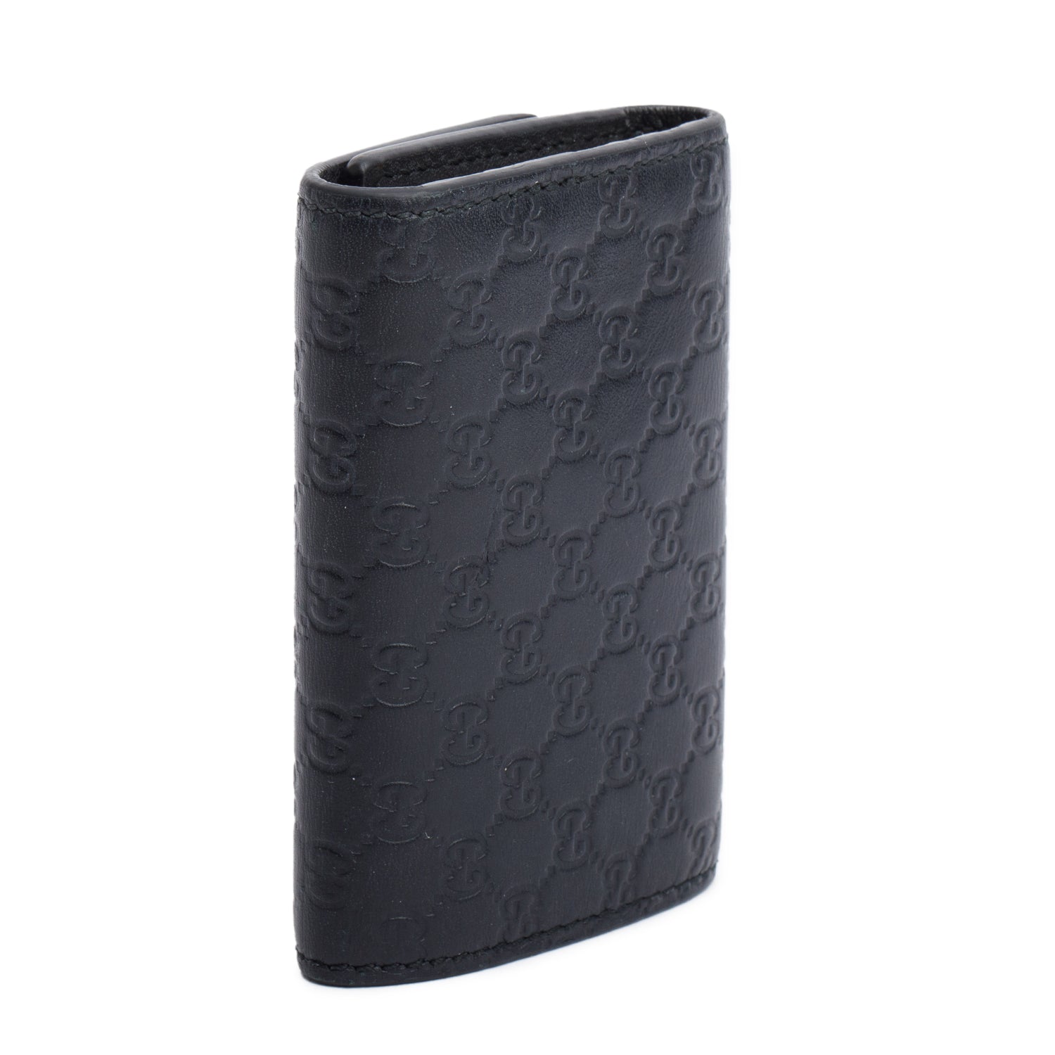 Gucci Black Microguccissima Leather Key Holder