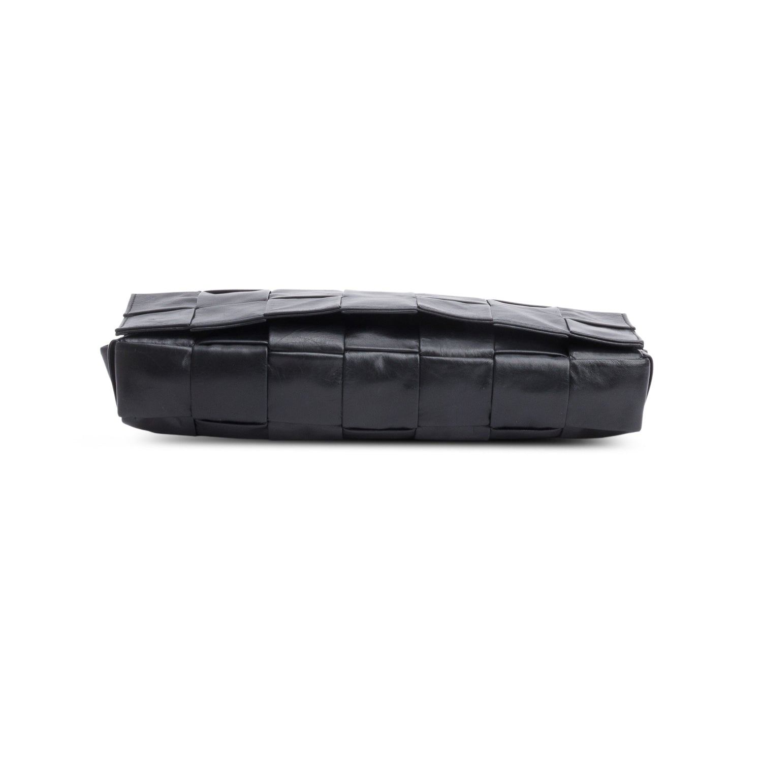 Bottega Veneta Black Paper Intrecciato The Stretch Cassette Bag w/ Zip Pouch