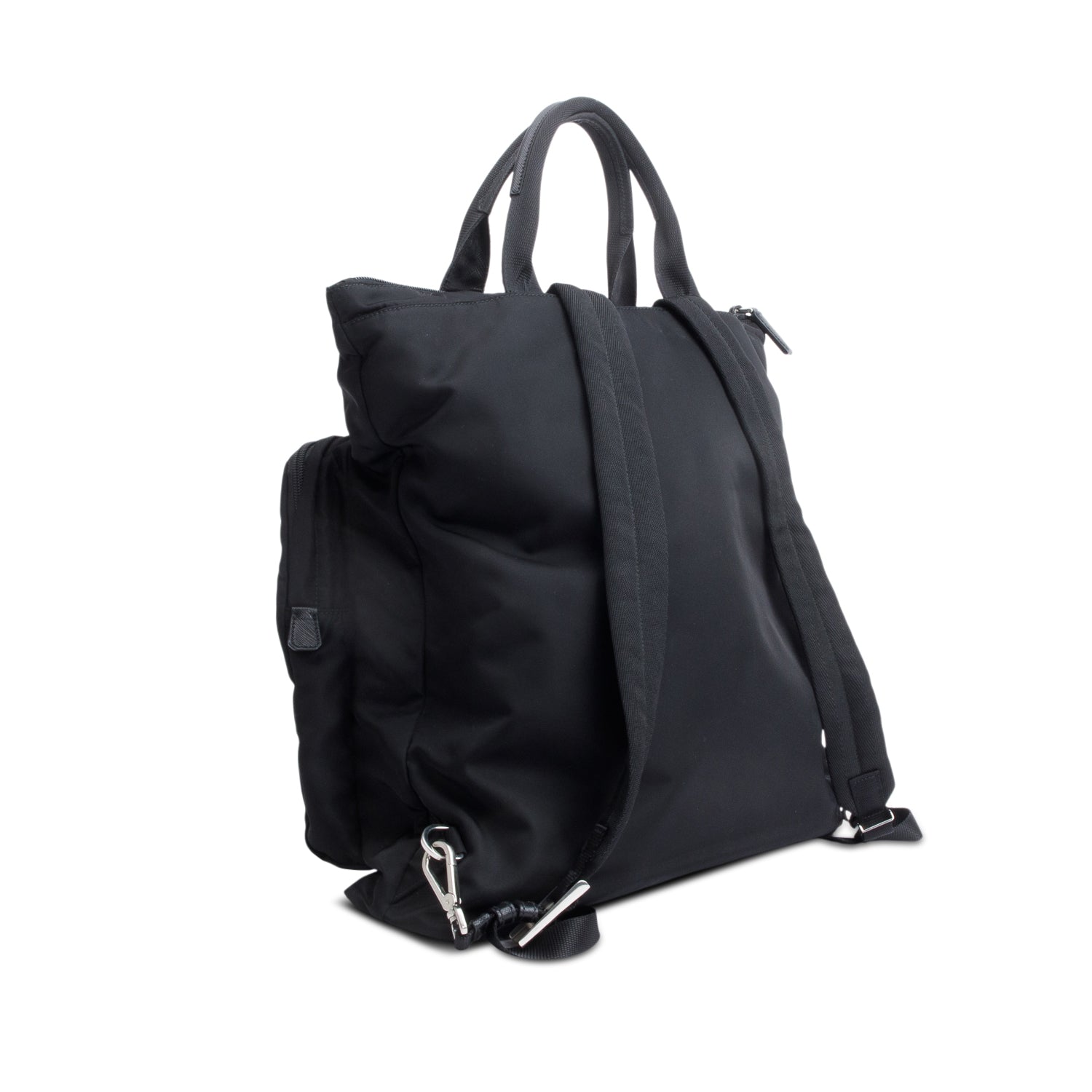 Prada Black Re-Nylon and Saffiano Leather Montagna Tote Backpack