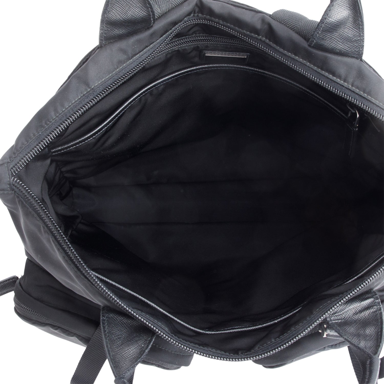 Prada Black Re-Nylon and Saffiano Leather Montagna Tote Backpack