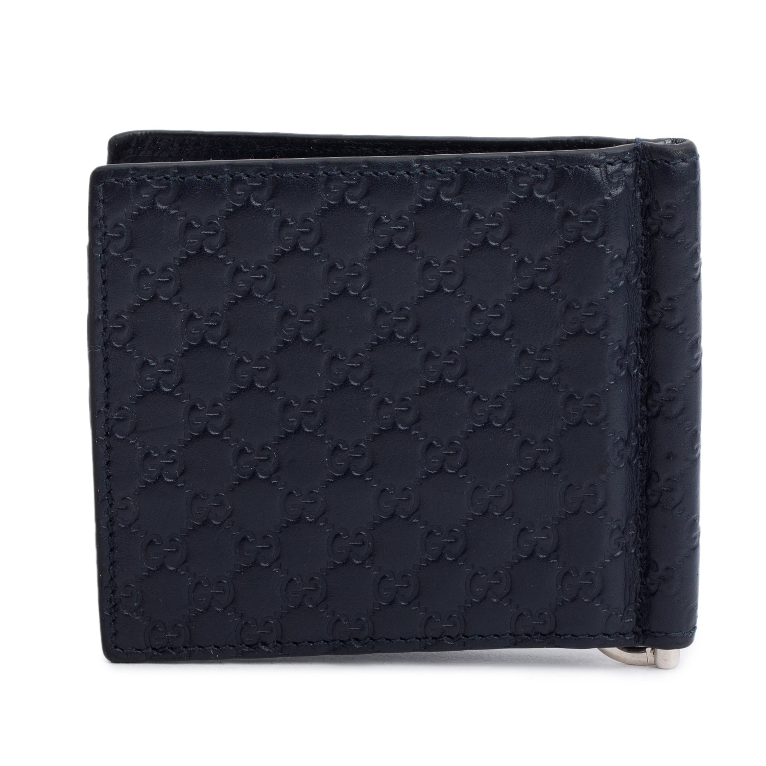 Gucci Black Microguccissima Jumbo GG Money Clip Card Holder