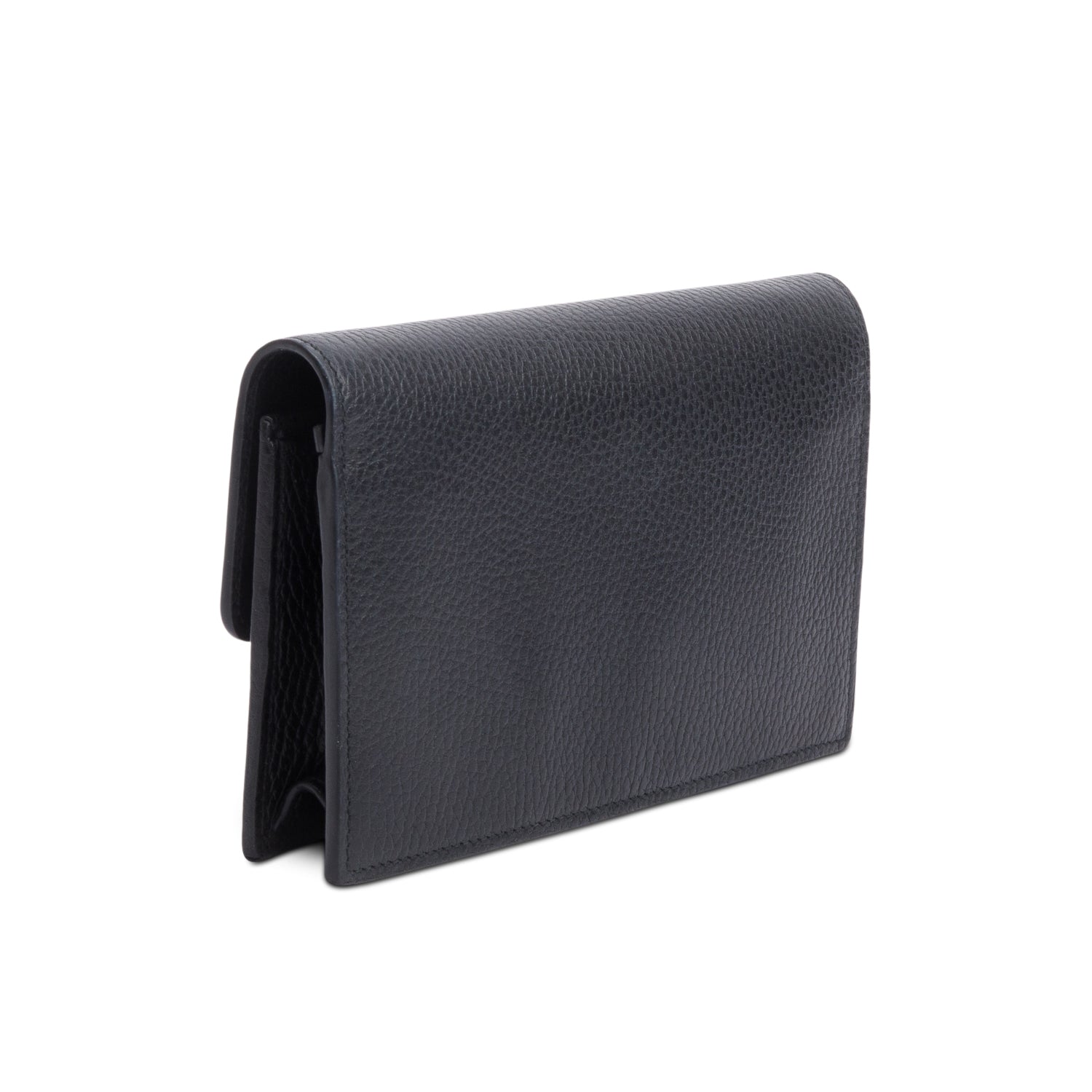 Gucci Black Leather Interlocking G Wallet on Chain w/ Box