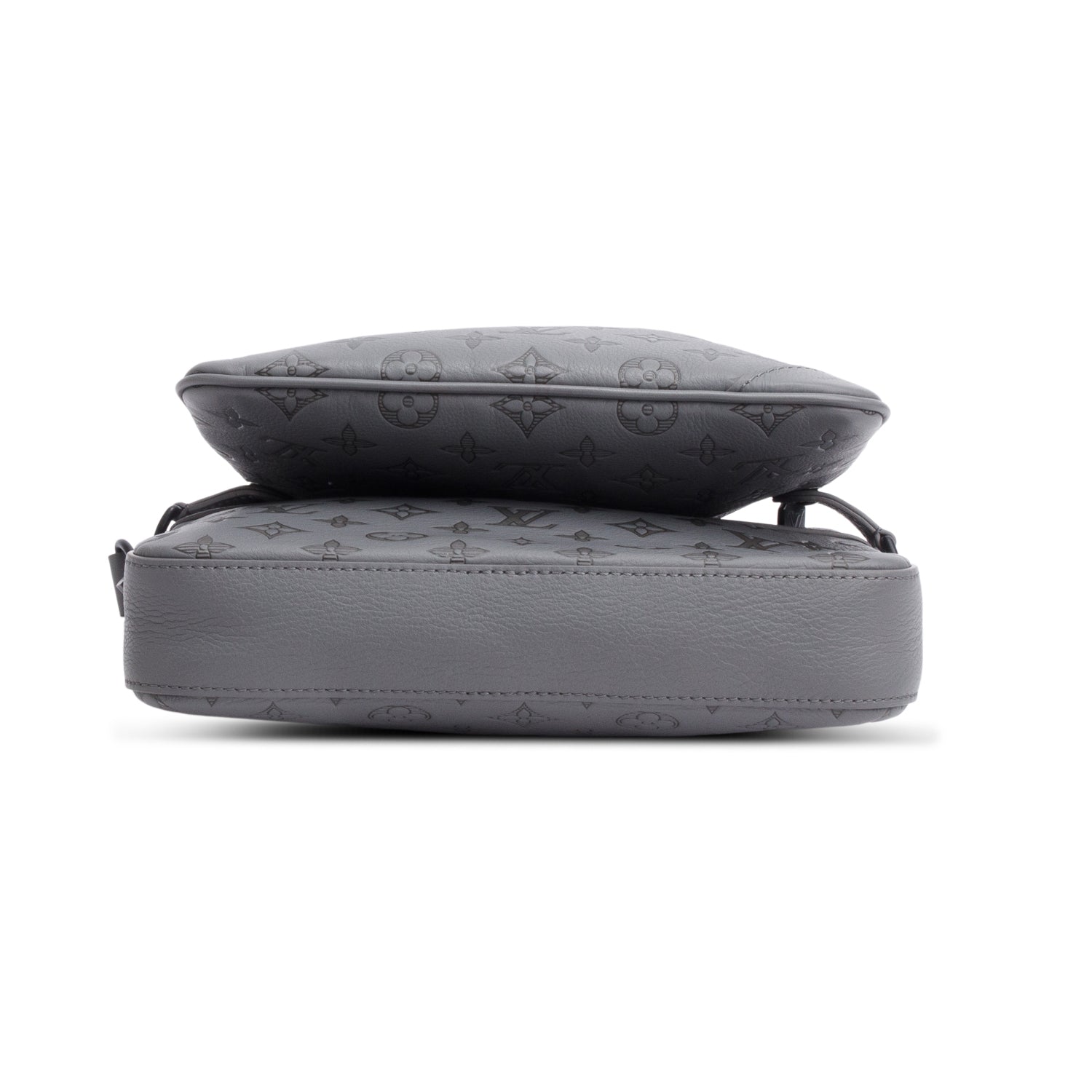 Louis Vuitton Grey Monogram Shadow Embossed Calfskin Leather Trio Messenger Bag