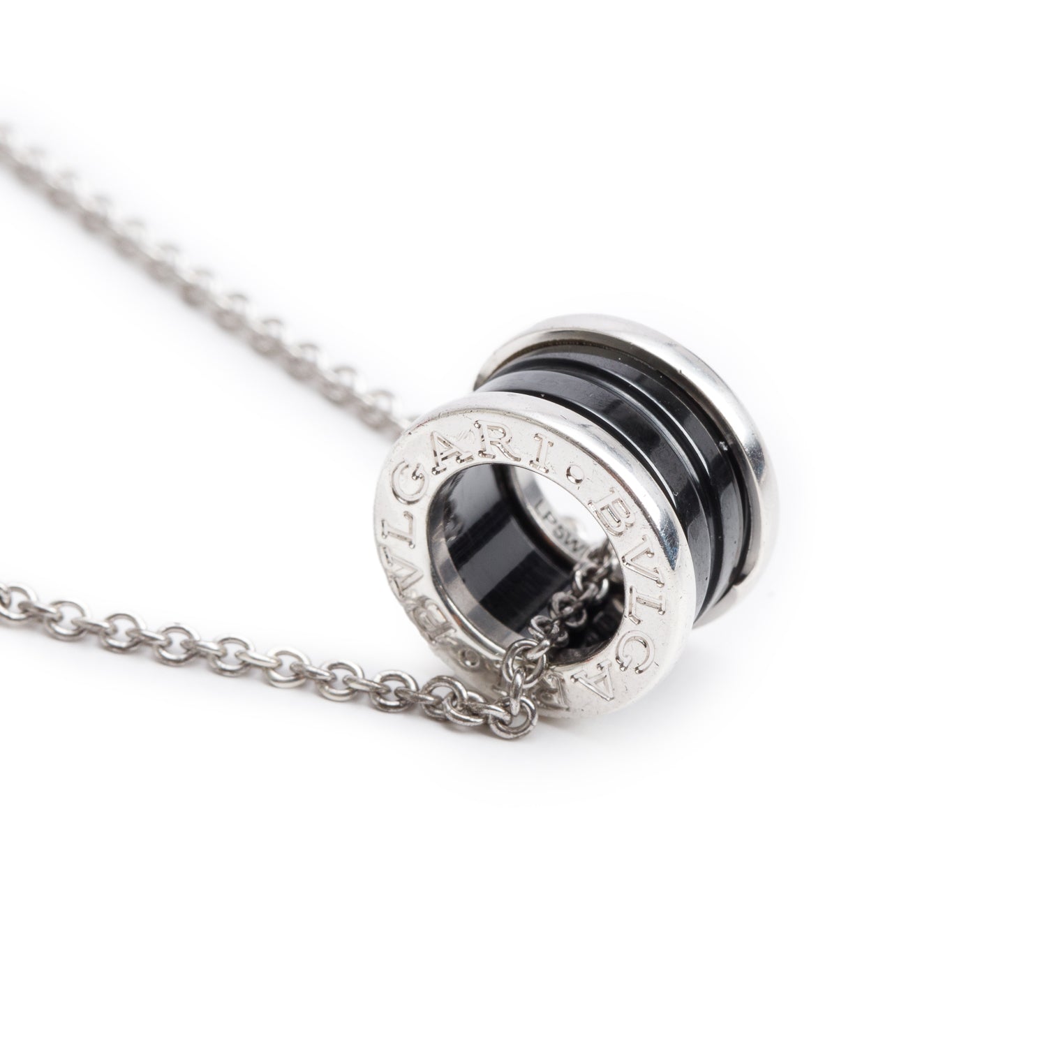 BVLGARI Sterling Silver Save The Children Black Onyx Pendant Necklace