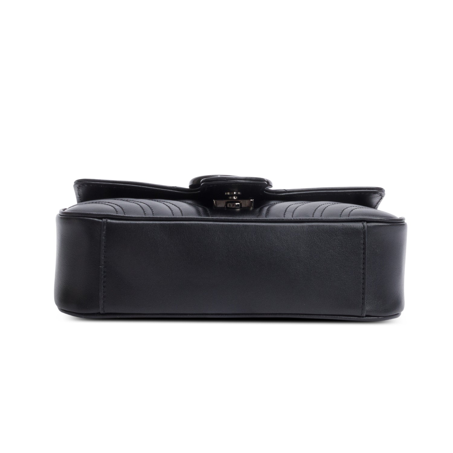 Gucci Black Monochrome GG Marmont Matelasse Small Shoulder Bag w/ Box