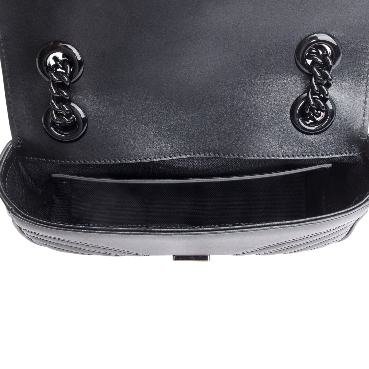 Gucci Black Monochrome GG Marmont Matelasse Small Shoulder Bag w/ Box