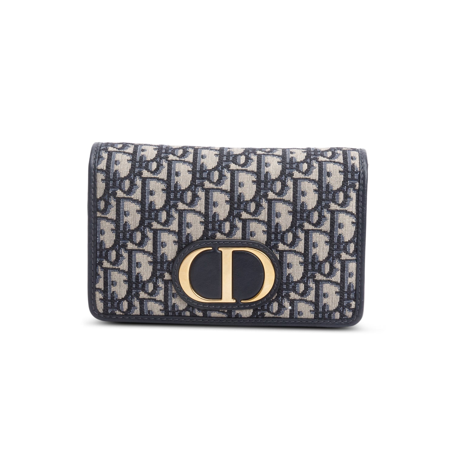Christian Dior 2020 Navy Oblique 30 Montaigne 2-In-1 Pouch Bag w/ Straps