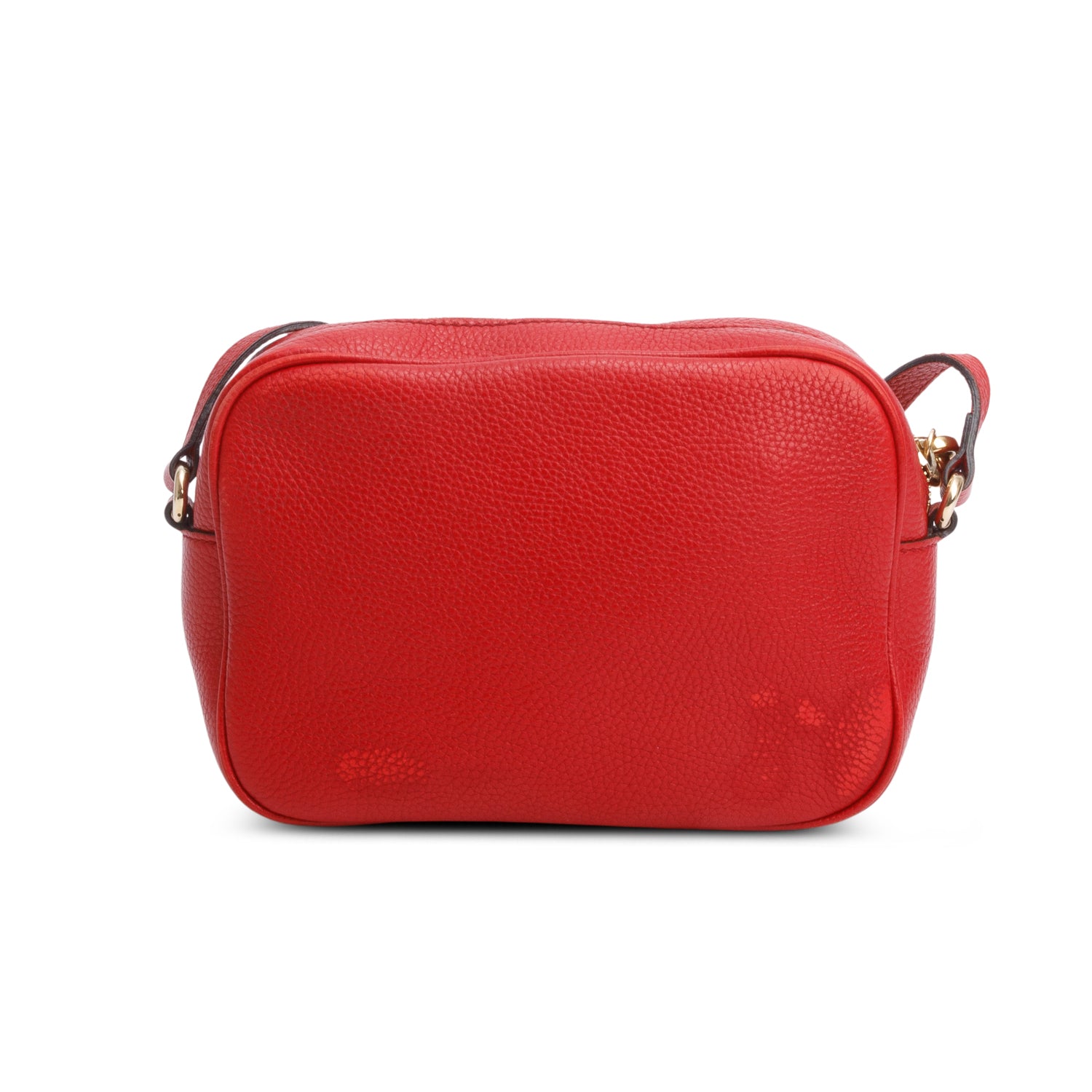 Gucci Red Pebbled Calfskin Leather Small Soho Disco Bag