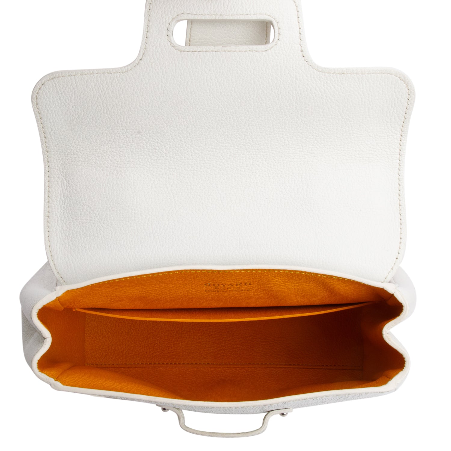 Goyard 2021 White Leather & Goyardine Canvas Saigon Souple Mini Bag w/ Strap