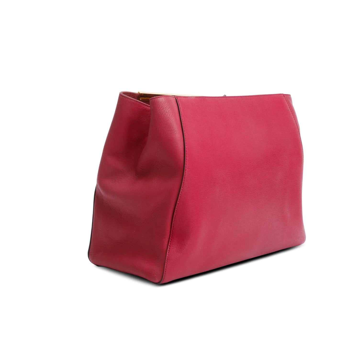 Fendi Red Vitello Elite Leather Medium 2Jours Tote w/ Strap