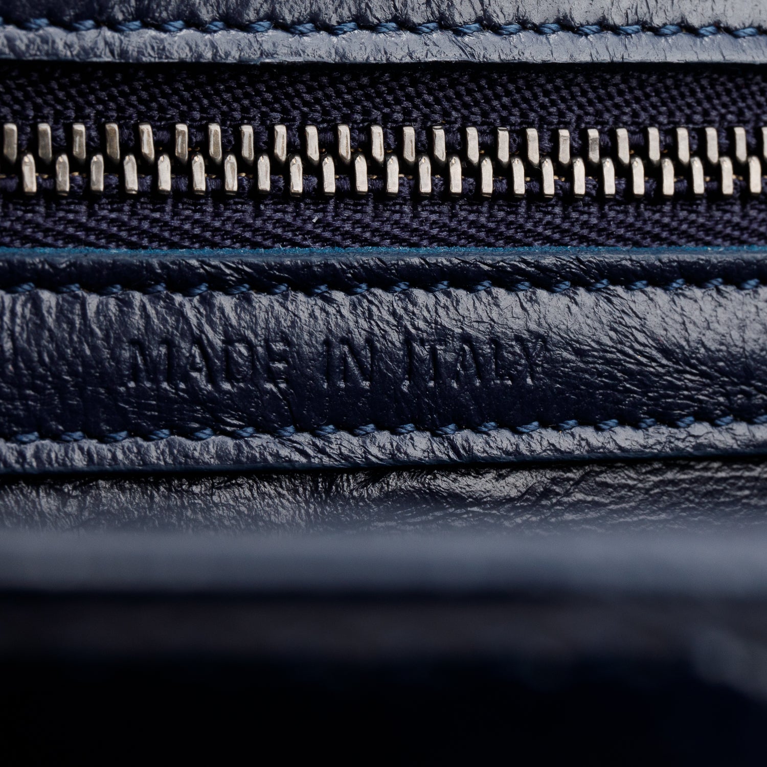Christian Dior Navy Crinkled Cannage Leather Crystal Embellished Medium Diorama Flap Bag w/ Authenticity Card