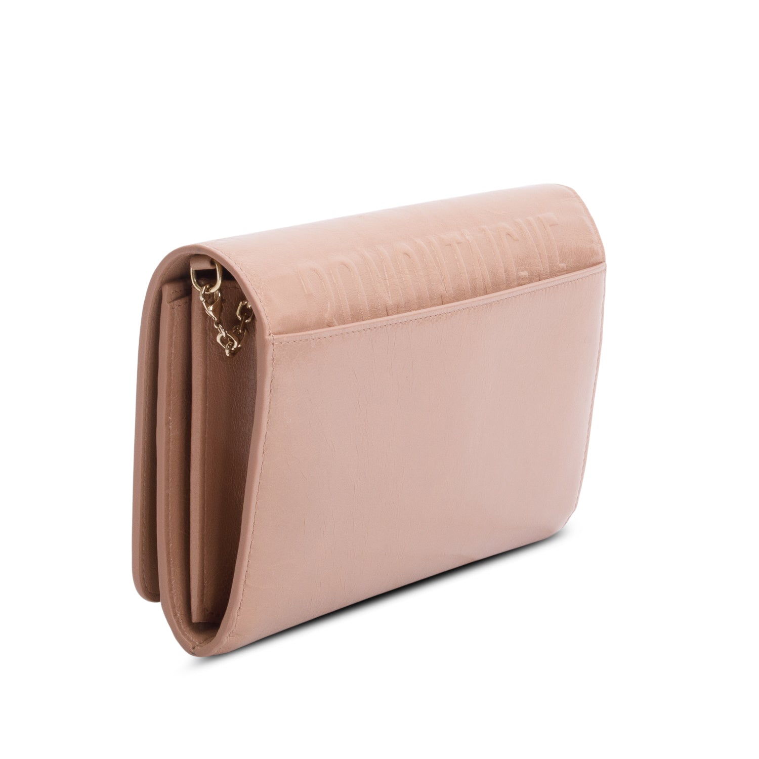 Christian Dior Beige Crinkled Leather 30 Montaigne Wallet on Chain