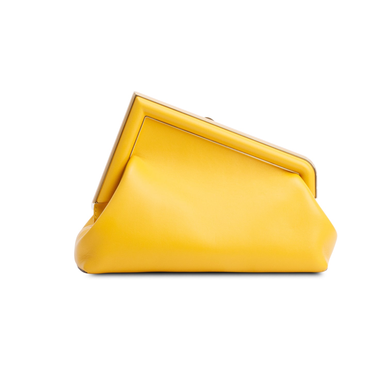 Fendi Yellow Nappa Leather Small Fendi First Bag w/ Strap