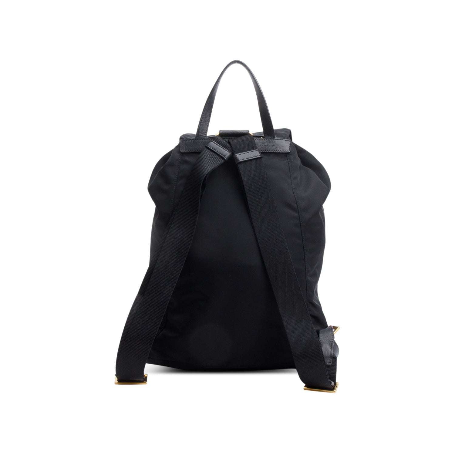 Prada Black Tessuto Nylon Grey Saffiano Leather Trim Robot Backpack