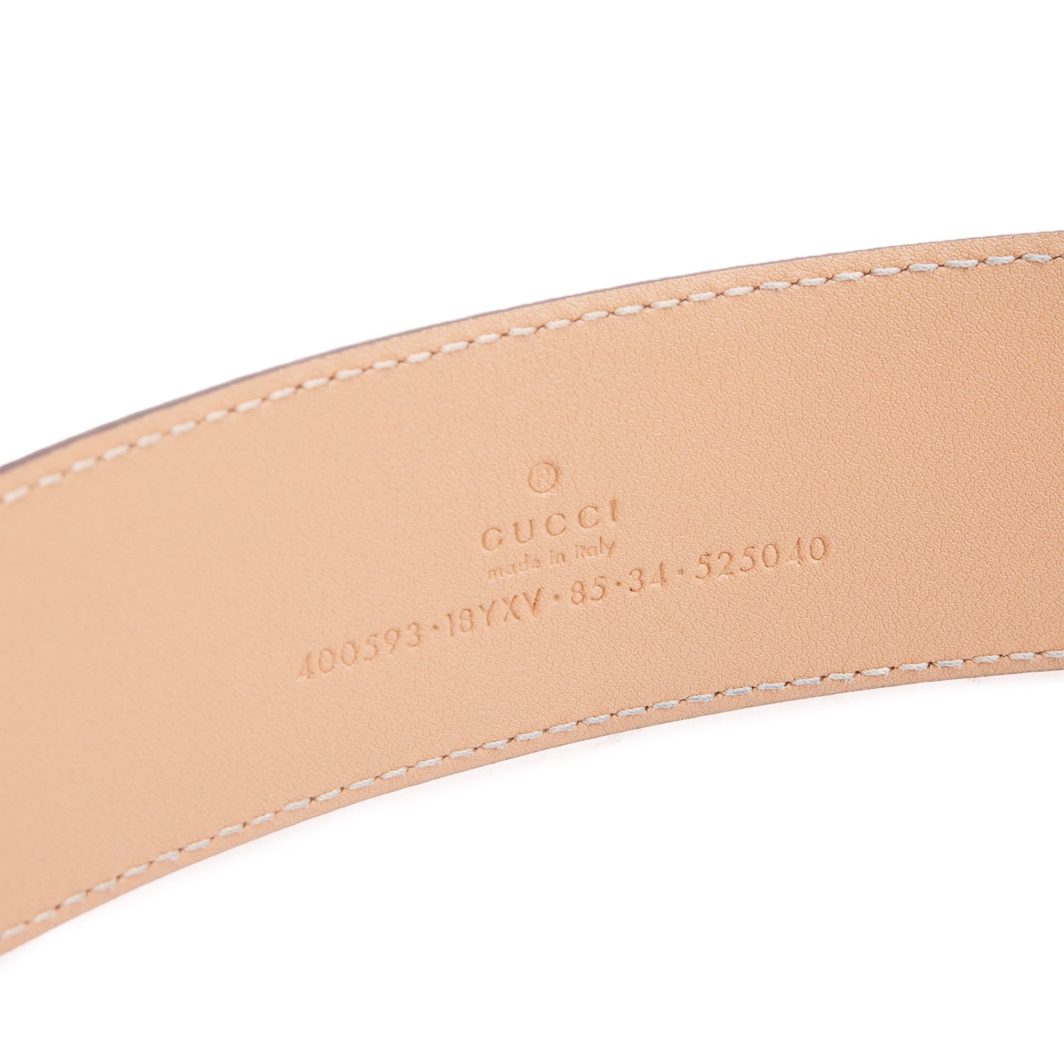 Gucci Beige Monochrome GG Marmont Wide Leather Belt 85 34 w/ Box
