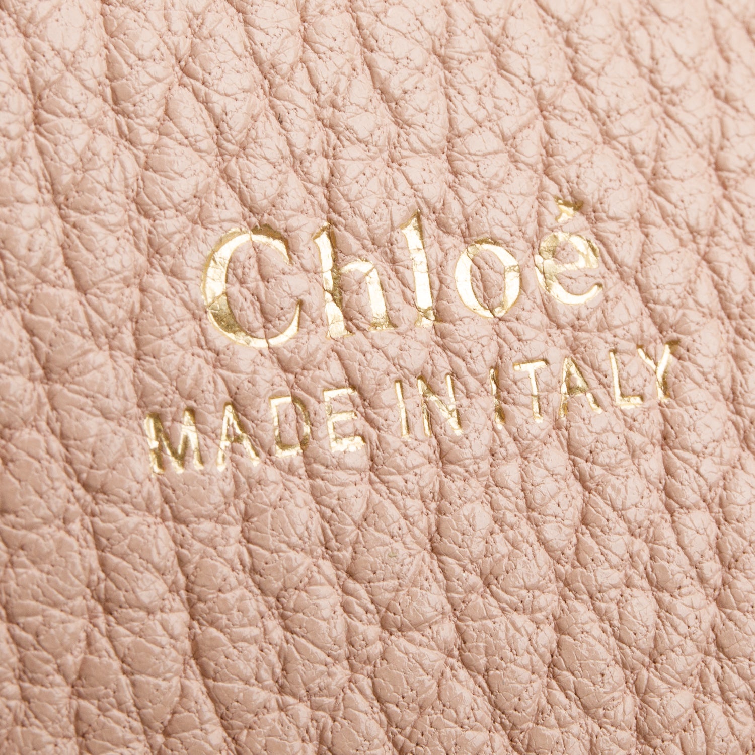 Chloe Pink Grained Calfskin Leather Mini Drew Crossbody Bag