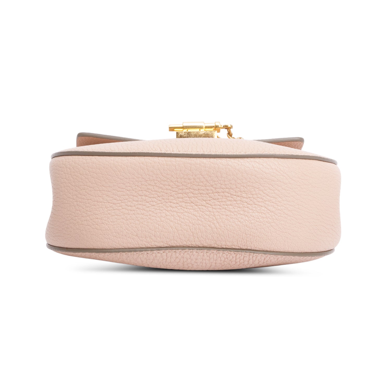 Chloe Pink Grained Calfskin Leather Mini Drew Crossbody Bag