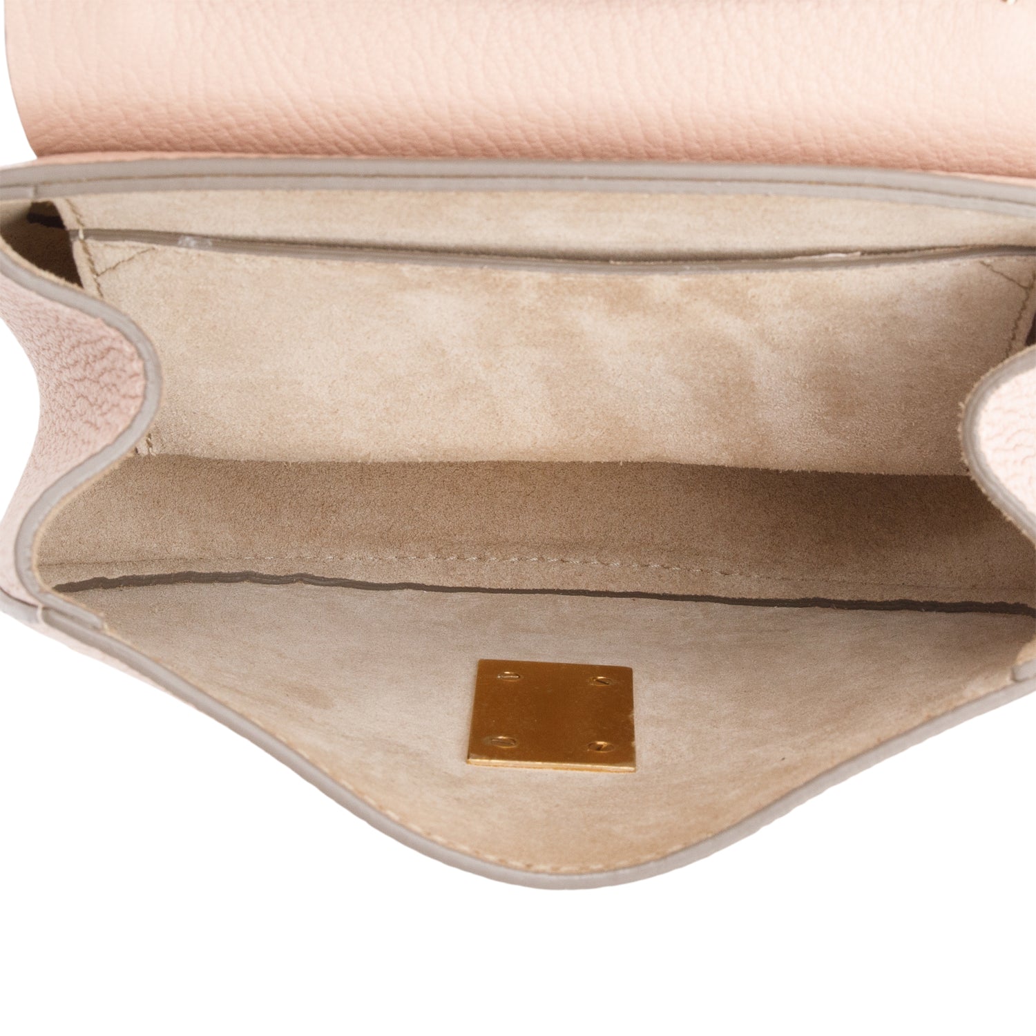Chloe Pink Grained Calfskin Leather Mini Drew Crossbody Bag